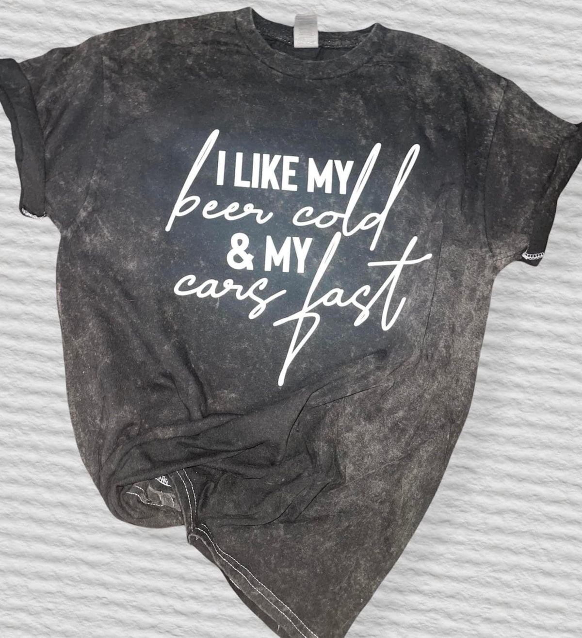 Beer cold, cars fast mineral wash tee